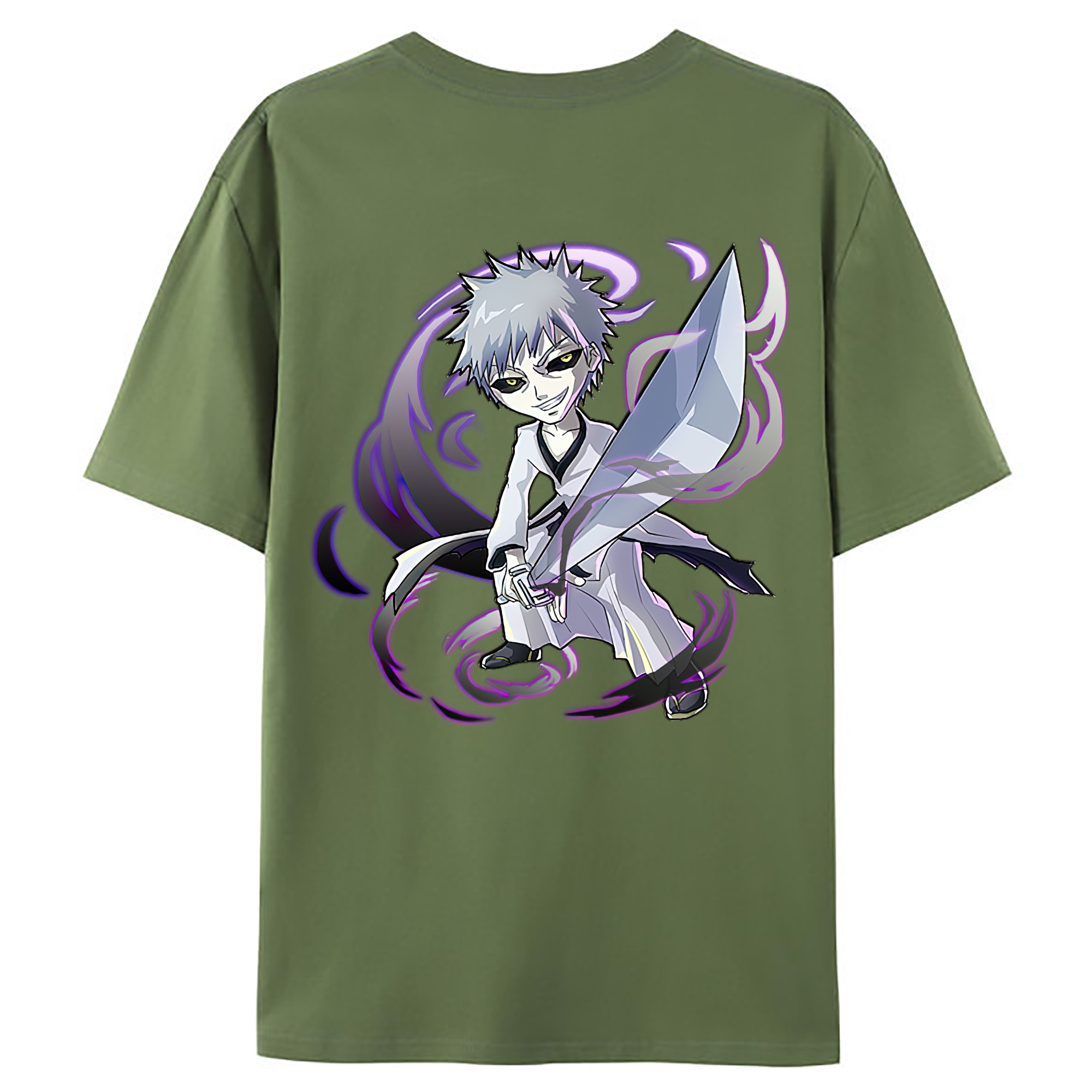 （画像用） ブリーチ 黒崎一護（くろさき いちご）BLEACH Kurosaki Ichigo 綿100％ メンズ半袖Tシャツ（バックプリント） 通気性